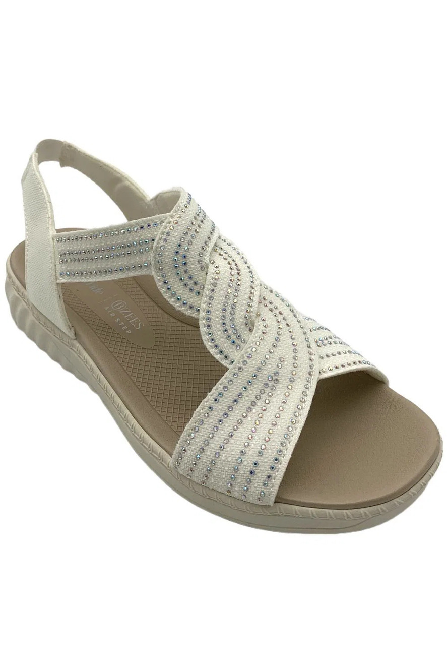 Bzees Women's Lilly Bright Comfort Sandal White - Medium